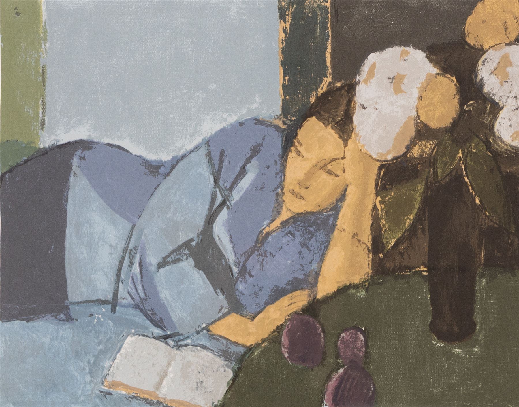 Aldo Salvadori (Italian 1905-2002): 'Interno Blu', limited edition screenprint signed and numbered 141/200 in pencil 30cm x 38.5cm 