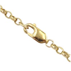 Queen Victoria 1891 gold full sovereign coin, loose mounted in gold pendant, on gold cable link chain necklace, both hallmarked 9ct