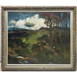 Laurence Koe (British 1863-1913): Autumnal River Landscape, oil on canvas signed 50cm x 60cm