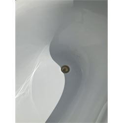 Roll top slipper Fiberglass bath with chrome gold lion paw legs - THIS LOT IS TO BE COLLECTED BY APPOINTMENT FROM DUGGLEBY STORAGE, GREAT HILL, EASTFIELD, SCARBOROUGH, YO11 3TX