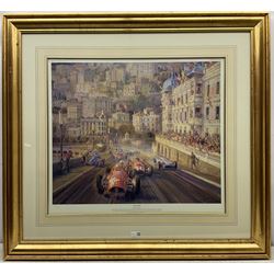 Alfredo De La Maria (Uruguayan 1945-): 'Monaco Grand Prix 1929' and 'Monaco Magic', two limited edition prints 62cm x 73cm and 60cm x 68cm (2)