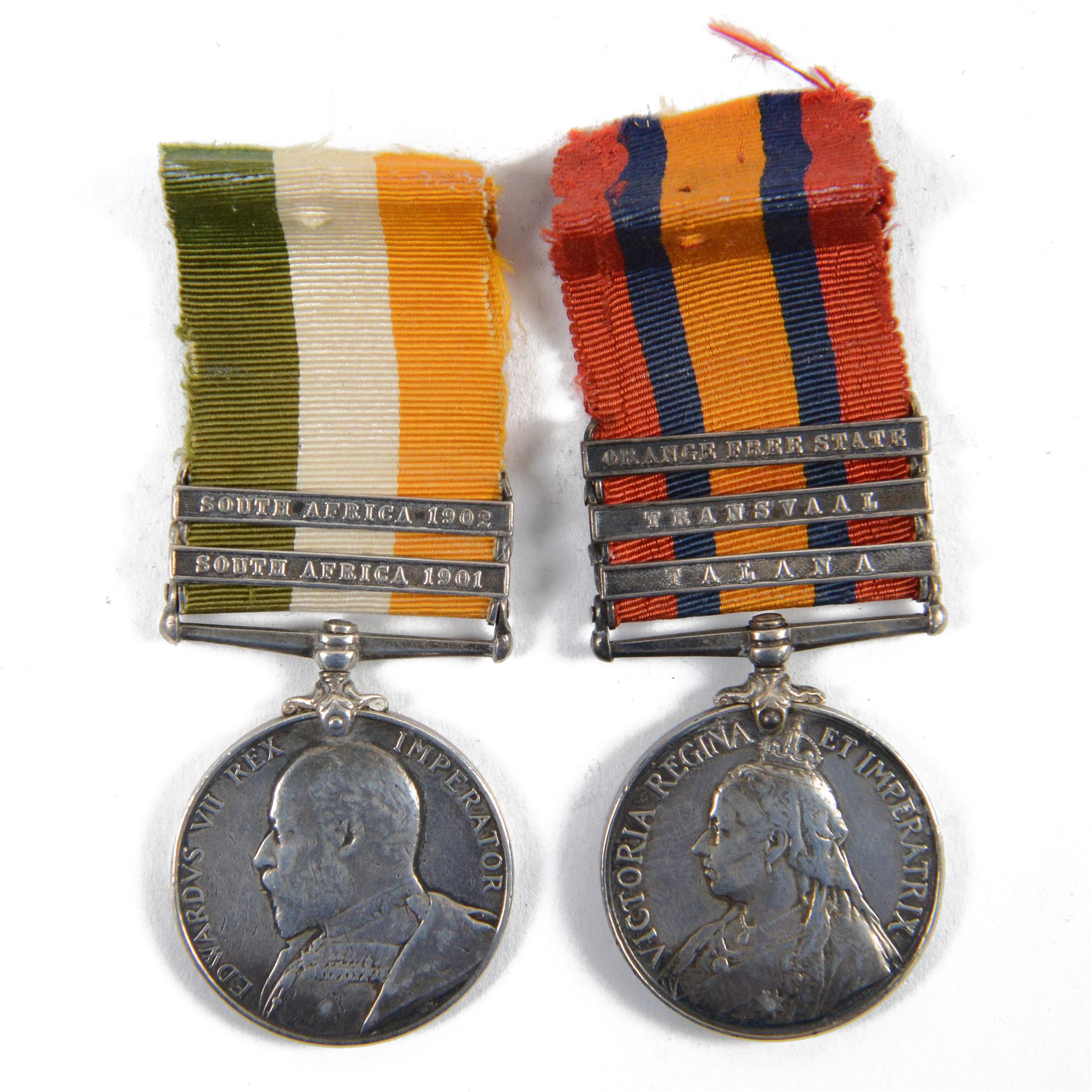 Boer War/ WWI medal group for W. A. Sexton 18th Hussars Sargent (4395)/ Major (5622); Queen's South Africa medal with Orange Free State, Transvaal and Talana clasps, King's South Africa medal with South Africa 1901, South Africa 1902 clasps 
1914 Star