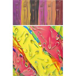 Gillian Ross Kelsey (British 1935-2025): 'Spoons - Of Course' and 'A Last Supper', two mix...