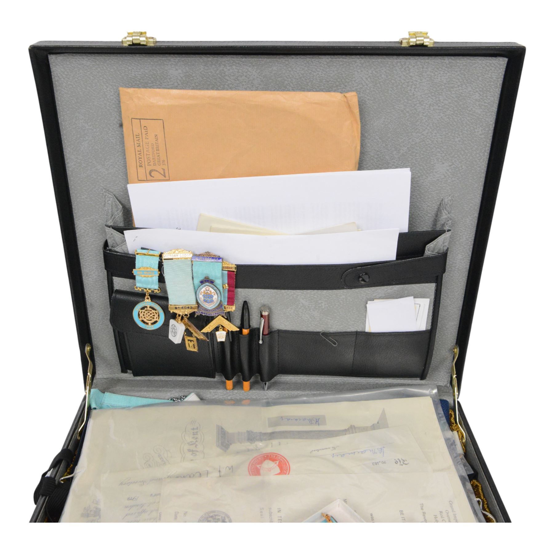 Masonic interest, assorted medal, regalia, sashes, aprons