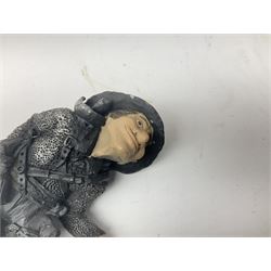 Terry Pratchett Discworld figures, comprising Roderick the hippo, DWE2, a 1995 event piece, Rincewind bookend, DW11, Death bookend, DW12, Librarians wizard knob, boxed, DW55, the luggage, boxed, DW04, tankard from the mended drum, DW21, Teppic the assassin, DW32, Greebo, DW45, Herne the hunted, DW64, Gaspode,  DW31, Quoth on skull, DW49 and Dibbler's compass DW16. 