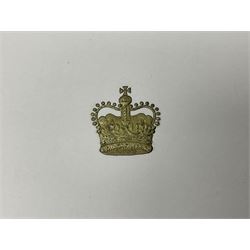 HM Queen Elizabeth II and HRH The Duke of Edinburgh - signed 1956 Christmas card with gilt embossed crown to cover, black and white photograph of the smiling Royal Couple with Prince Charles and Princess Anne on board Britannia, signed in ink 'Philip 1956 Elizabeth R',