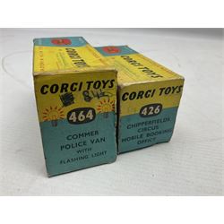 Corgi - Commer Police Van with flashing light No.464 and Chipperfield's Mobile Booking Office No.426; each in original box with paperwork (2)