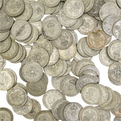 Approximately 4190 grams of Great British pre-1947 silver one florin or two shilling coins
