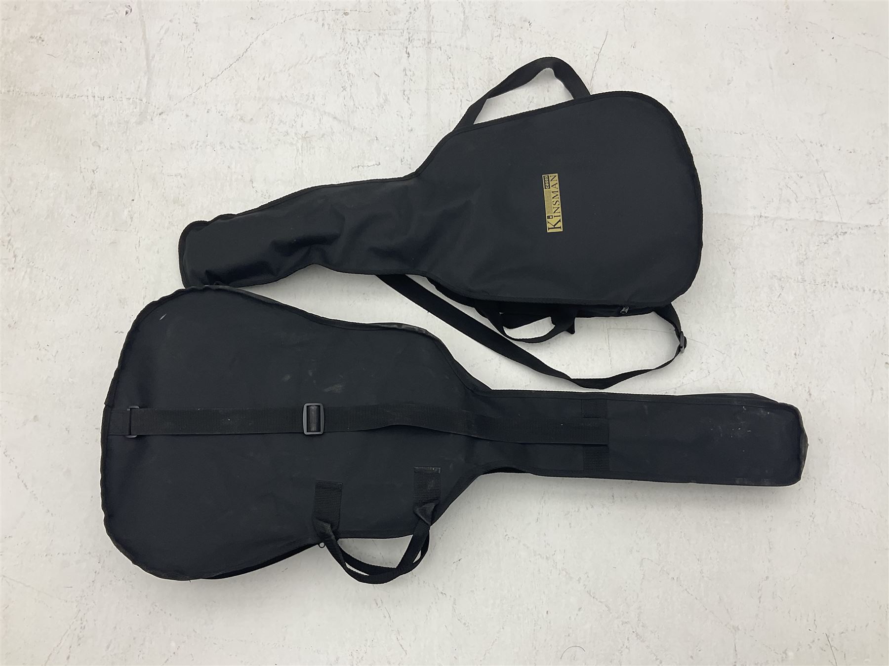 Saxon acoustic guitar Folk Model 812, serial no.43263 L102cm; Jose Ferrer El Primo small or child's size acoustic guitar, serial no.006980 L85cm; both in carrying soft cases; and Spanish Admira Concert Grande acoustic guitar (3)