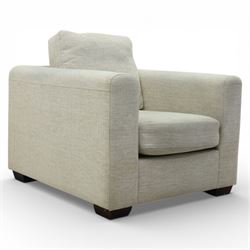 Contemporary armchair, upholstered in neutral fabric