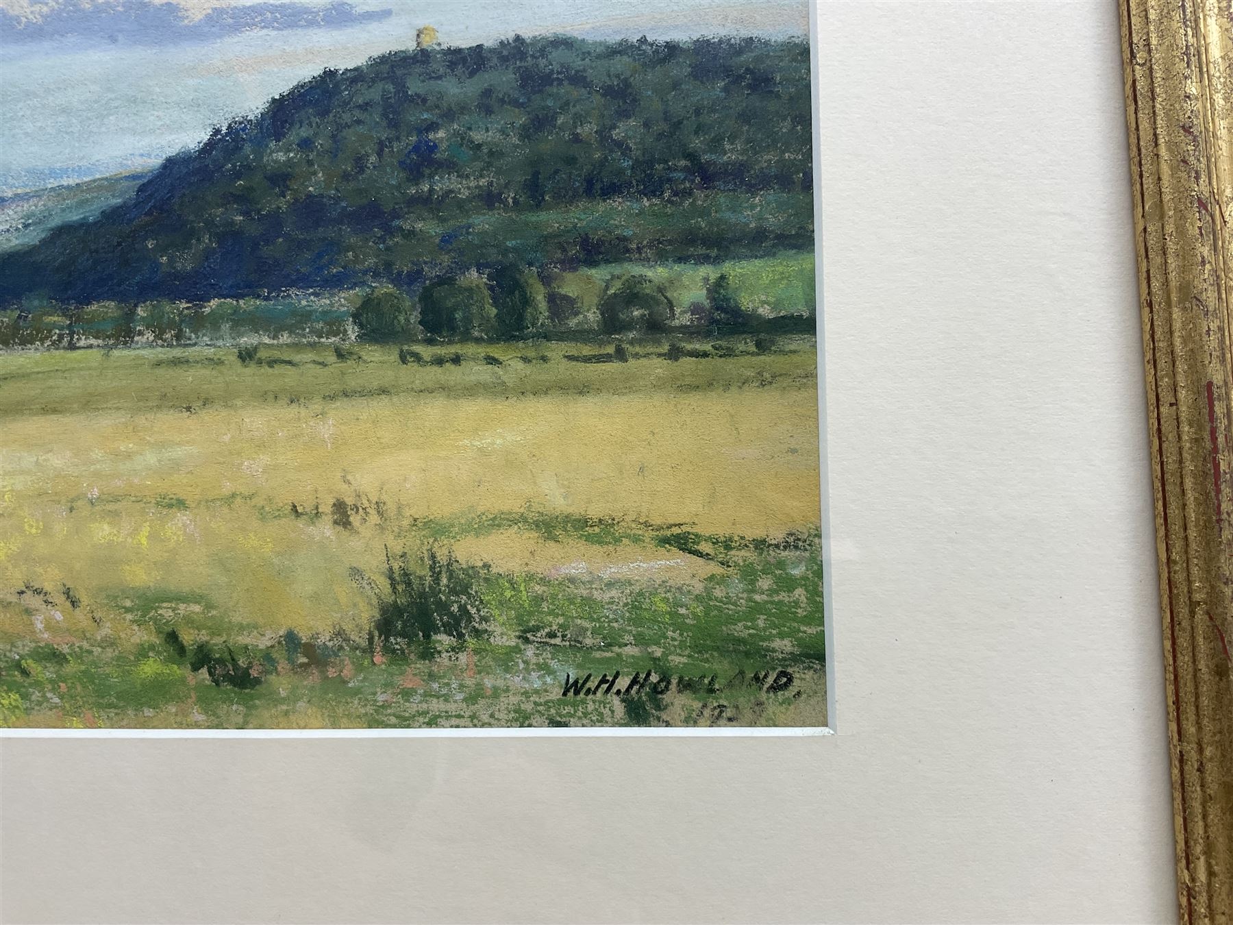 William Howden Howland (British Early 20th Century): 'View Across the Country from Minehead Somerset with Dunster Castle' and 'Swanage Mill Pond', pair watercolours signed with one dated 1929, titled on label verso 24cm x 37cm (2)