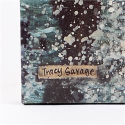 Tracy Savage (Scarborough 1963-): 'Gone Surfing', limited edition canvas print, titled and numbered 144/295 verso 114cm x 31cm (unframed)