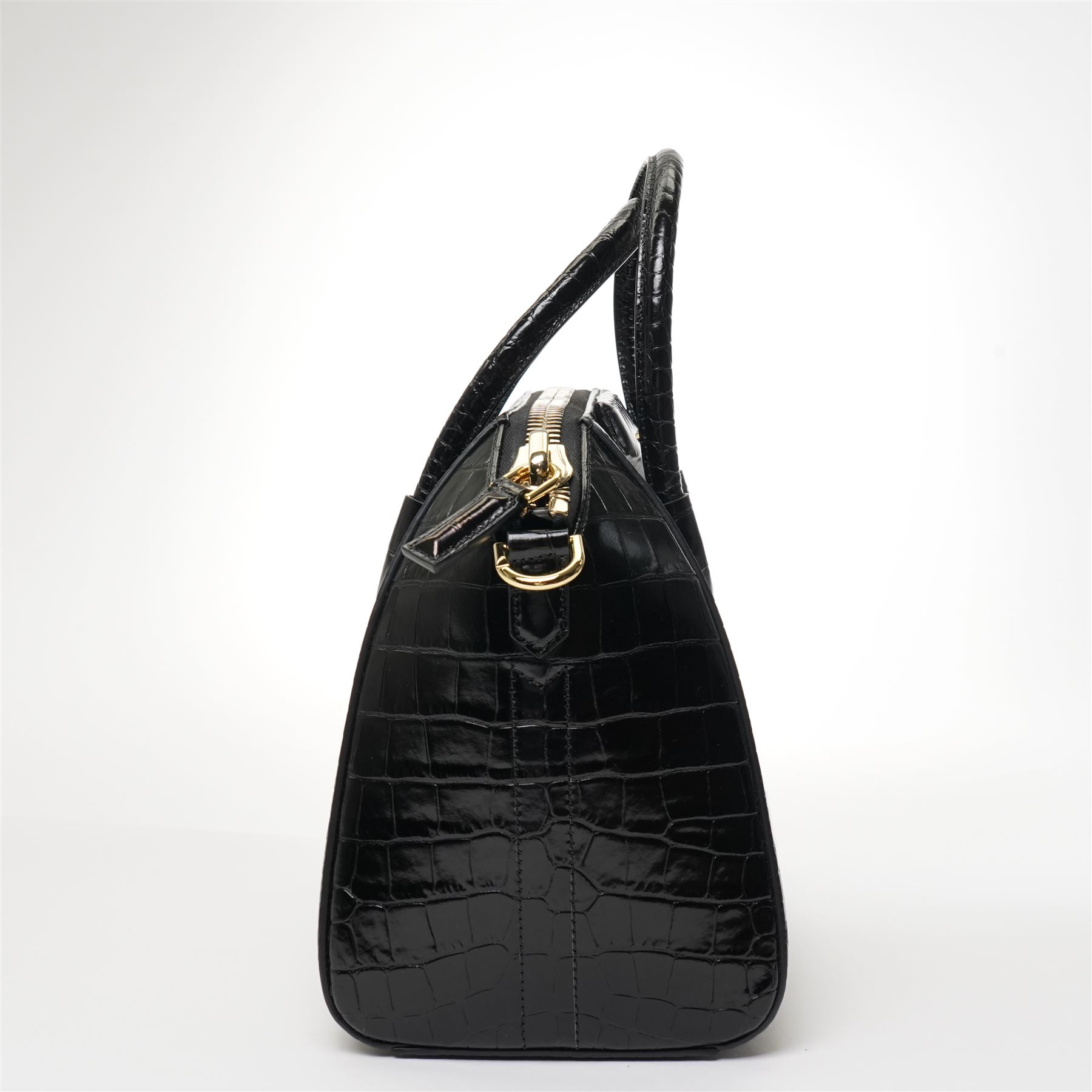 Givenchy - ‘Antigona’ Small Bag, introduced circa 2011 under Riccardo Tisci, in black crocodile-embossed calf leather, with twin top handles and detachable wide shoulder or crossbody strap, with gold tone hardware, unused with original dust bag