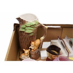 J S Akroyd - Lakeland glass vase, Mdina vase, carved Indian box, costume jewellery and other model vehicles etc