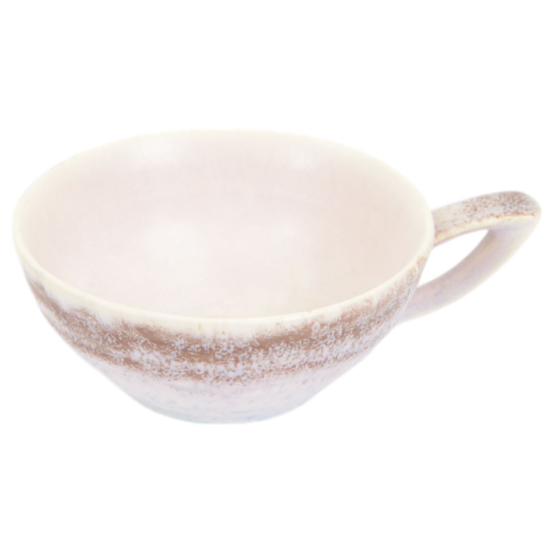 German Art Deco Carstens Uffrecht tea service for four, comprising teapot, coffee pot, milk jug, covered sugar bowl, four teacups and saucers and two small plates, each with pink mottled decoration, two pieces marked to base DEK 256
