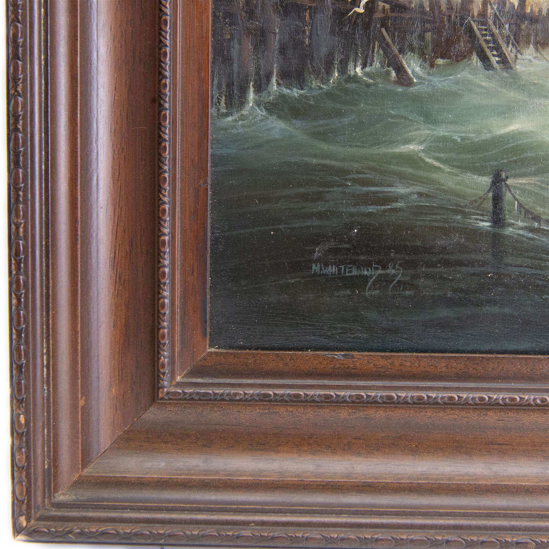 Michael J Whitehand (British 1941-): HMS Serapis and other British Vessels off the Coast, oil on canvas signed and dated '85, 65cm x 90cm