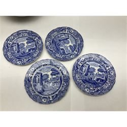 Copeland Spode Italian pattern dinner wares, including two tureens and covers, four serving dishes, six dinner plates, four side plates etc, all with blue printed marks beneath