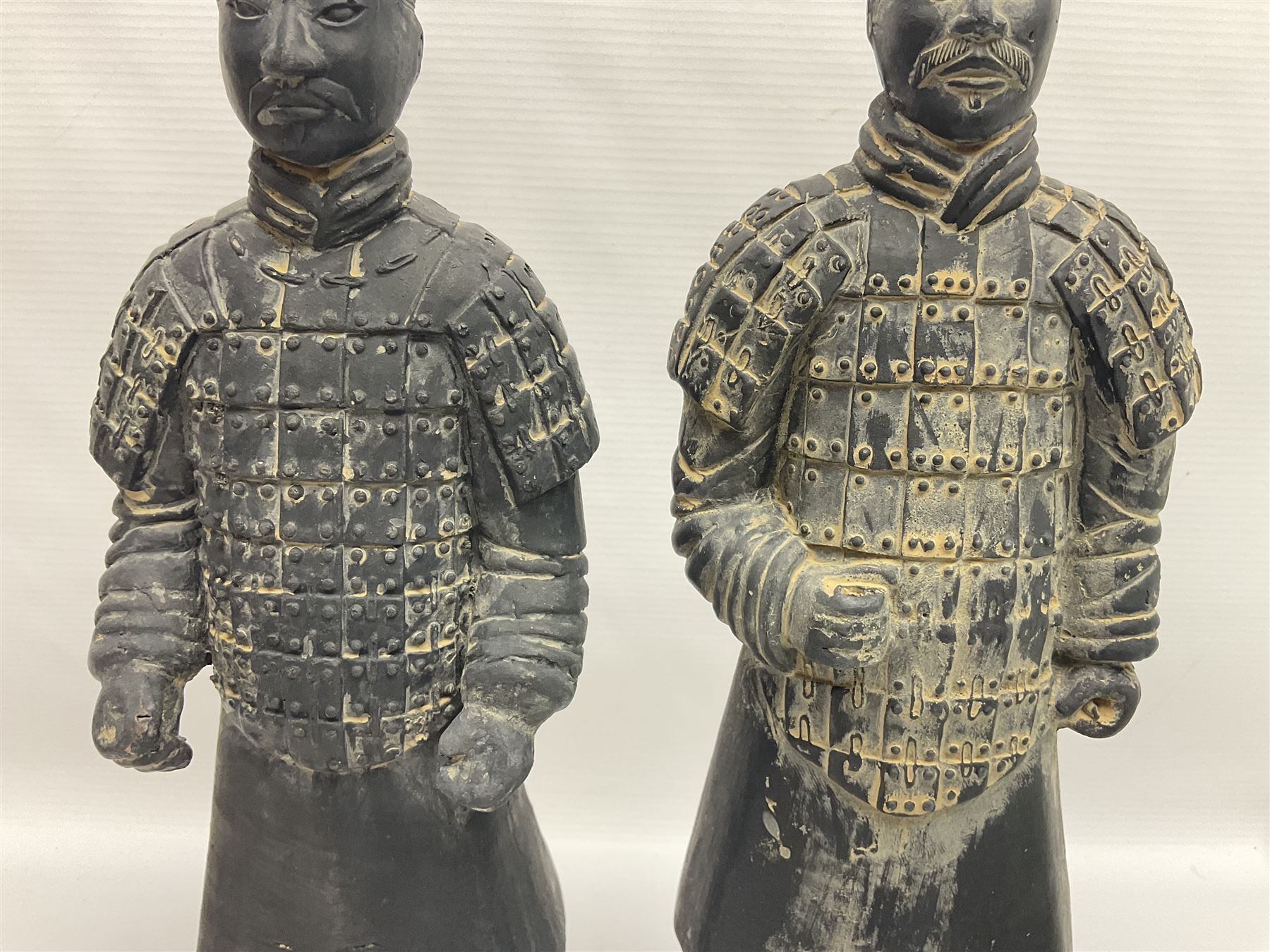 Pair of Chinese 'Terracotta Warrior', modelled as soldiers, H38cm