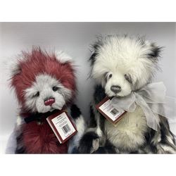 Six Charlie Bears, comprising limited edition Julia CB202007A, limited to 3000, Stollen CB171738, Bundle CB181868A, Kerri CB171757, Sandie CB171763B, each designed by Isabelle Lee, each with tags, and an example CB161631B lacking tag