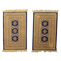 Caucasian two small rugs and one wall hanging rug, rugs (W 69cm L 148cm) wall hanger (W 124cm, L 107cm)