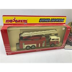 Dinky - Road Grader No.963; with blister box; Majorette Fire Engine No.3096; in window box; seven Matchbox 'Dinky Collection' die-cast models; all boxed; and American Popular Imports Inc. moulded resin fire engine; boxed (10)