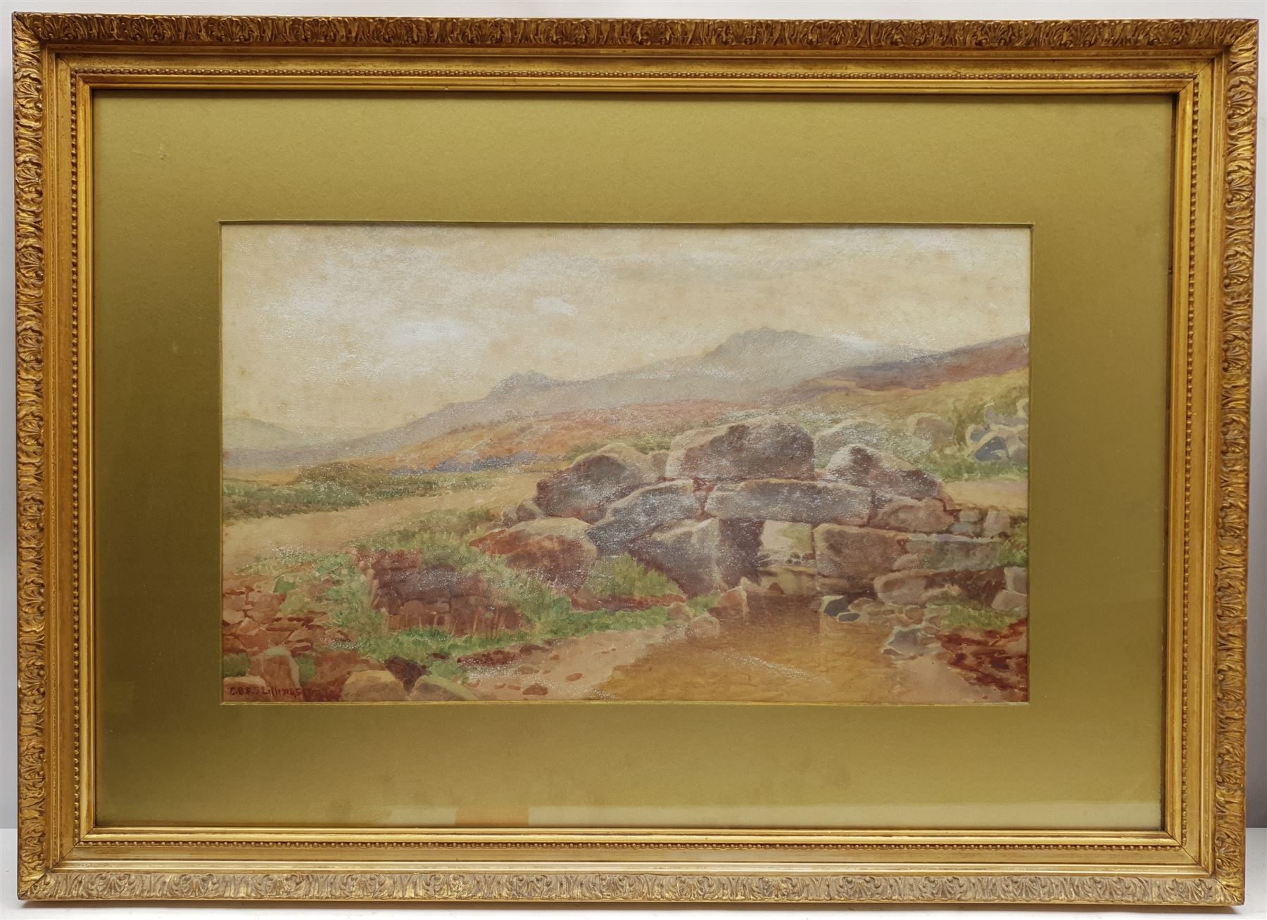 George Brooks Percy Lillington (British 1850-1932): Stone Bridge Dartmoor, watercolour signed 30cm x 50cm; George Henry Jenkins (British 1838-1914): Sheep on Dartmoor, watercolour signed 17cm x 28cm (2)