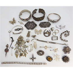  Victorian, 19th century and later silver jewellery hallmarked, stamped 925, 800, marcasite and other pieces  