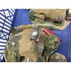 Five Lilliput lanes, comprising Burley Street Garage, Windsor Castle, Playtime, Fireman's Watch and The Old Windmill