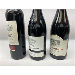 Mixed red wines including six bottles Chateau Verniotte Castillon Cotes de Bordeaux 2011, 750ml 14.5% vol, two bottles Chateau Philippe Lamour Costieres De Nimes 2016, 750ml 14% vol, Chateau du Prieur Bordeaux 2016 and five others of various contents and proofs (14)  