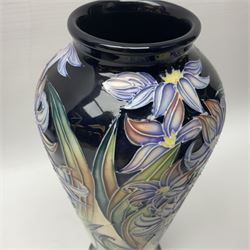 Moorcroft limited edition vase, of tapering form, decorated in the Ostara pattern by Rachel Bishop, circa 2005, no. 69/100, H21cm, with original box