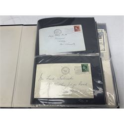 Postal history including air mail, telegrams, covers with 'Privy Purse Buckingham Palace' stamp, first day covers etc, housed in two ring binder folders