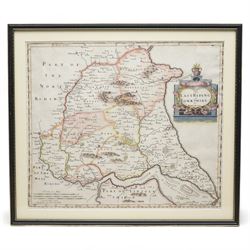 Robert Morden (British c.1650-1703): 'The East Riding of Yorkshire', 17th/18th century engraved map with hand-colouring 38cm x 43cm