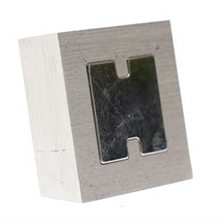 Hermès - ‘The Smile’ photo and menu holder, brushed and polished metal with H motif, in original box