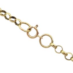 Early 20th century 18ct gold swivel compass pendant, on later 9ct gold belcher link chain necklace