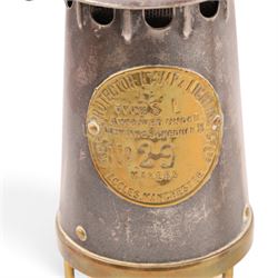 Three mining lamps, including John Davis & Son no. 2 B safety lamp, Protector Lamp & Lighting Co Type SL no. 29 lamp and one other
