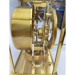 Jaeger-LeCoultre Atmos timepiece clock, in gilt brass and glass case, with wall mount, serial number - 444966