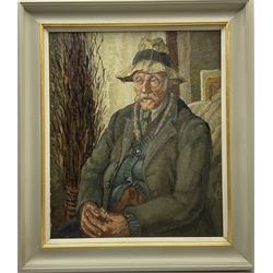 Constance-Anne Parker (British 1921-2016): Portrait of an Elderly Gentleman with a Hat, oil on canvas unsigned, with further image verso initialled on stretcher 60cm x 49cm
Provenance: direct from the artist's family previously unseen on the open market