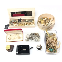  Collection of costume jewellery including some silver, wristwatches, simulated pearls and other jewellery   