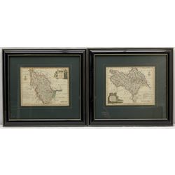 Joseph Ellis (British 18th century): 'A Modern Map of the West Riding of Yorkshire' and 'A Modern Map of the North Riding of Yorkshire', pair 18th century engraved maps with hand-colouring 20cm x 24cm (2)