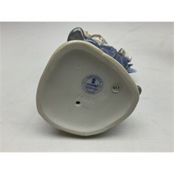 Three Lladro figures, comprising Little Jester no 5203, Pals Forever no 7686 and Naughty Girl no 5006, H25cm