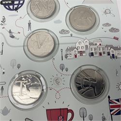 The Royal Mint ‘The Great British Coin Hunt Quintessentially British A to Z’ 2018 ten pence coin set, in folder 