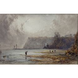 George Weatherill (British 1810-1890): Whitby Piers with Figures on Upgang Beach, watercolour unsigned 9cm x 14cm
Provenance: part of an important single owner Weatherill Family collection