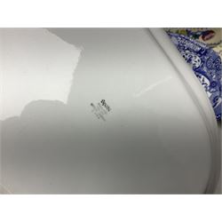 Three Spode Italian pattern platters, together with a three masons dishes of various sizes and two other plates  