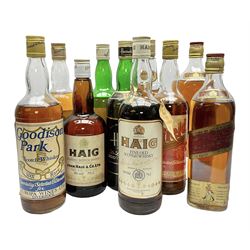 Ten bottles of blended Scotch whisky, including Johnnie Walker, Haig, Harrors, etc, various contents and proofs (10)
