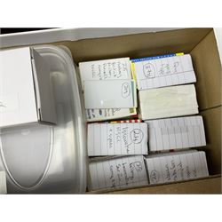 Quantity of trade cards, housed in ring binder albums and loose, including Twinnings, Lyons, PG Tips, Hornimans, Ty-Phoo etc and various unused official paper albums, in two boxes