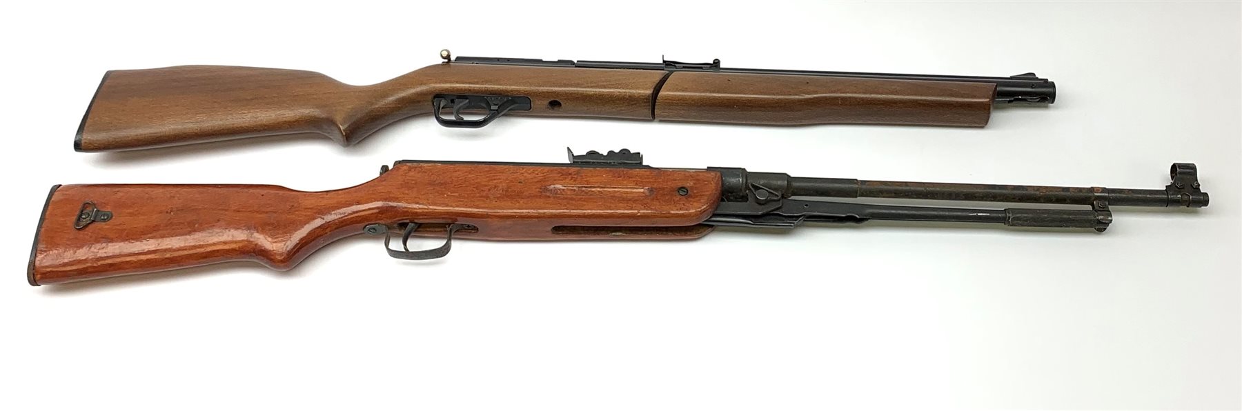 C9A Series 5mm (.20) bolt action air rifle with under lever pump up action L94cm overall; and Chinese Lion Brand .22 air rifle with under lever action (2)
