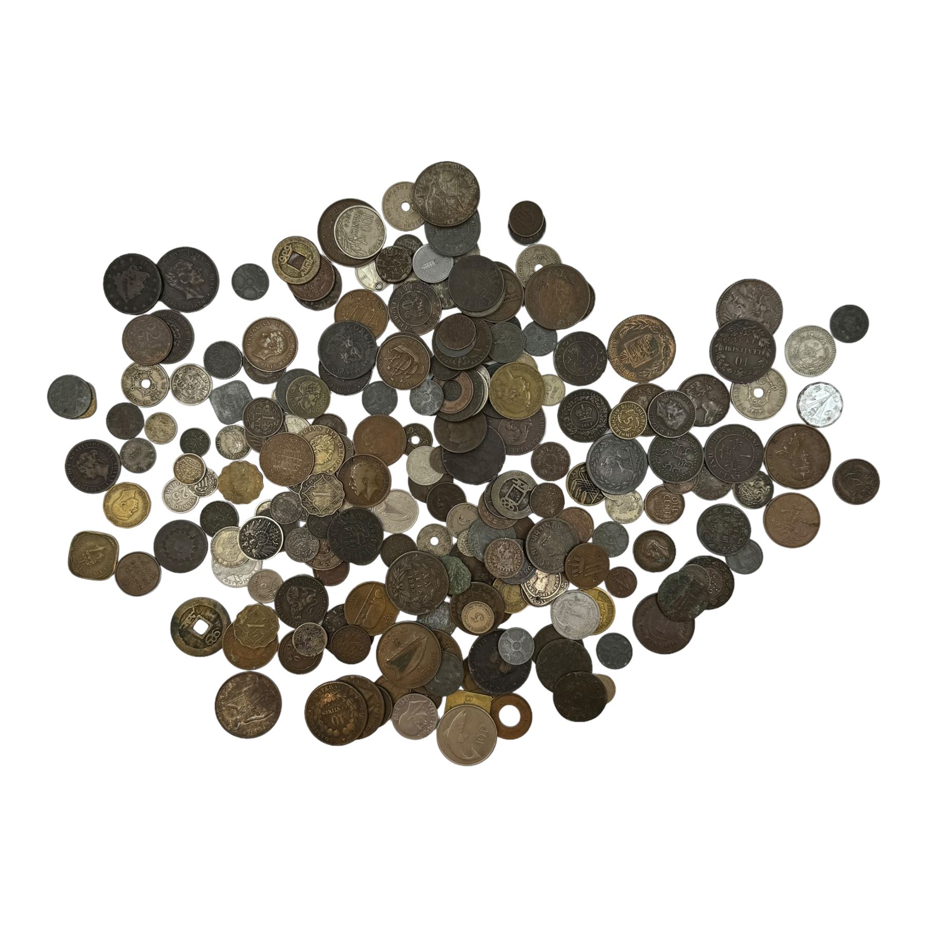 World coins, including United States of America 1828 one cent and 1859 one cent, Nova Scotia 1864 one cent, Newfoundland 1885 one cent, South Africa 1898 one penny etc