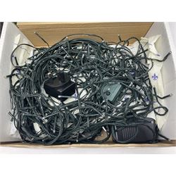 German Bleikristall decanter, set of six Stuart Crystal glasses, a Dartington Crystal decanter, christmas lights and a collection of pewter tankards, etc 