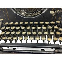 Underwood manual typewriter with original cover and Knitmaster Knitting machine in original box with instructions. 