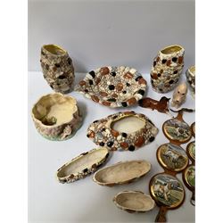 Sylvac ceramics to include pebble design vases and bowls, horse figure, pot lids on straps, etc